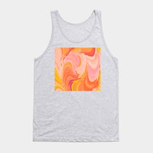 Wavy Abstract Orange Tank Top